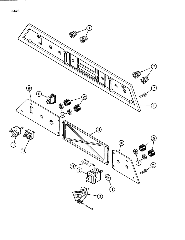 Схема запчастей Case IH 4494 - (9-476) - CAB, CONTROLS AND PANEL (09) - CHASSIS/ATTACHMENTS