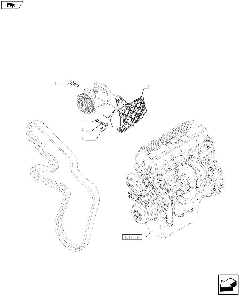 Схема запчастей Case IH F3BFE613C A006 - (50.200.01) - COMPRESSOR, AIRCOND. (504373133) (50) - CAB CLIMATE CONTROL