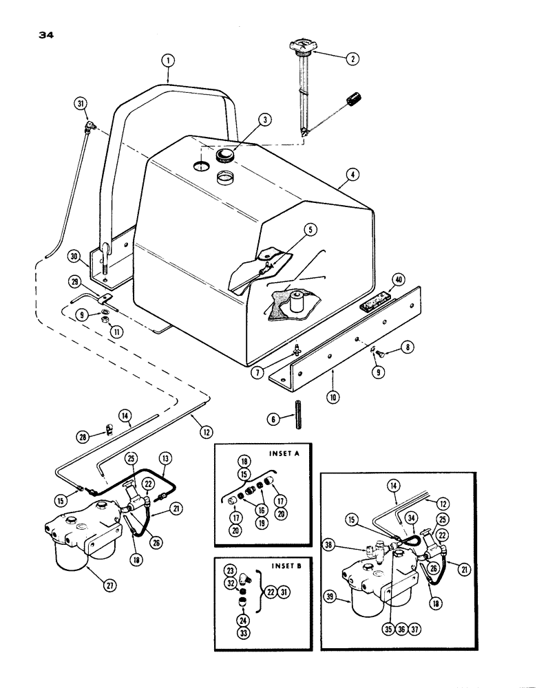 Схема запчастей Case IH 1200 - (034) - FUEL TANK, (451) DIESEL ENGINE (03) - FUEL SYSTEM