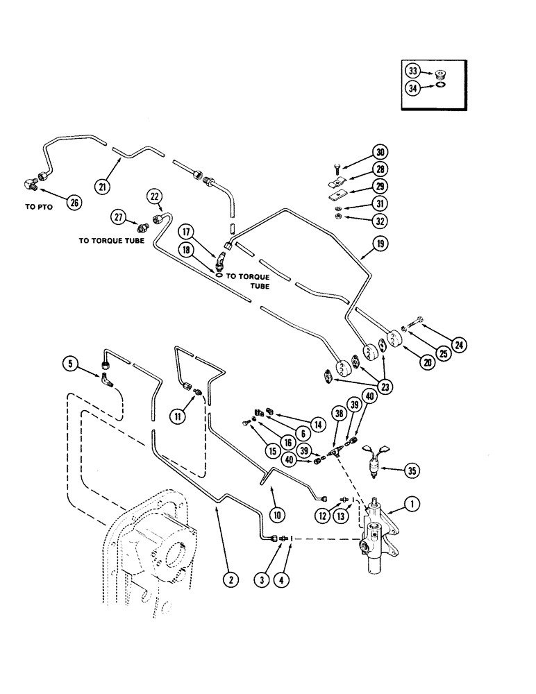 Схема запчастей Case IH 2594 - (8-002) - PTO HYDRAULICS (08) - HYDRAULICS