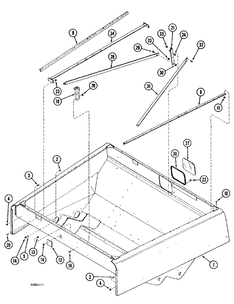 Схема запчастей Case IH 1682 - (9-168) - GRAIN TANK (09) - CHASSIS ATTACHMENTS