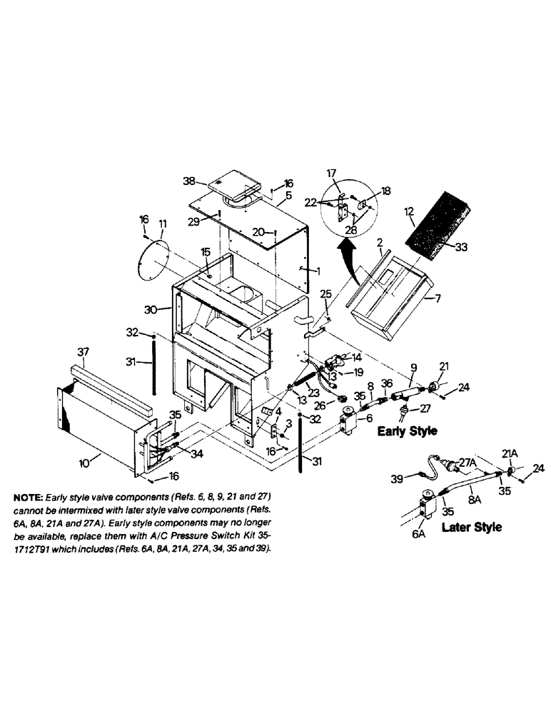 Схема запчастей Case IH 9110 - (03-02) - AIR CONDITIONER AND HEATER MODULE ASSEMBLY, EXTERNAL PARTS (03) - Climate Control