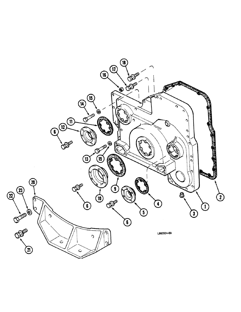 Схема запчастей Case IH 9150 - (2-12) - FRONT GEAR COVER, L-10 ENGINE (02) - ENGINE