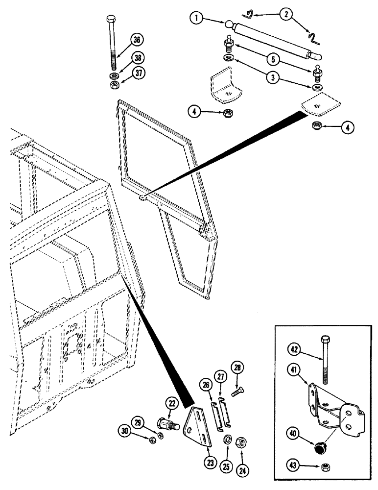 Схема запчастей Case IH 3294 - (9-444) - CAB, DOOR RETAINING PARTS (09) - CHASSIS/ATTACHMENTS