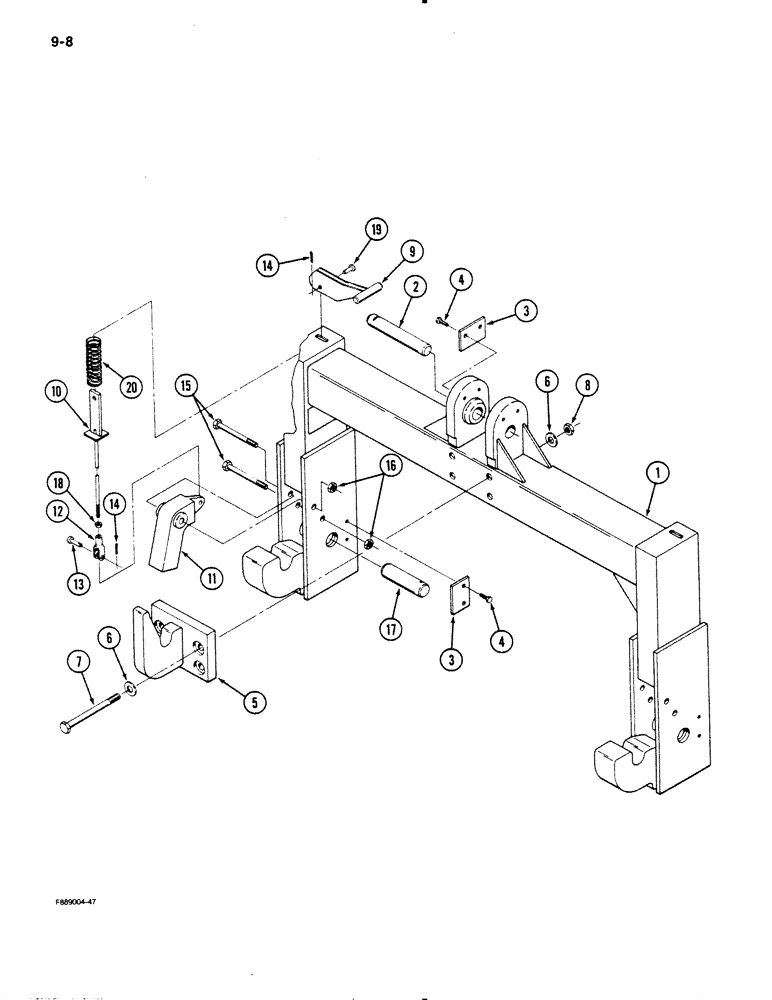 Схема запчастей Case IH 9110 - (9-08) - QUICK HITCH COUPLER, CATEGORY III, IF EQUIPPED (09) - CHASSIS/ATTACHMENTS