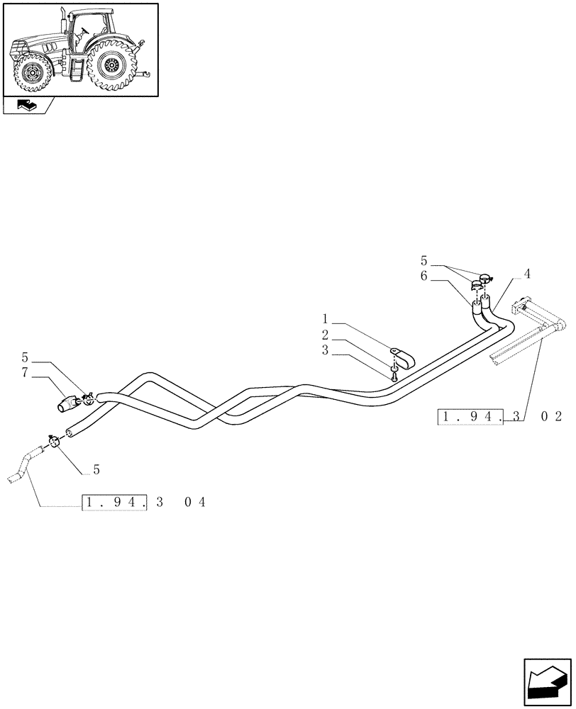 Схема запчастей Case IH PUMA 125 - (1.94.3[03]) - AIR CONDITIONING SYSTEM PIPES (10) - OPERATORS PLATFORM/CAB