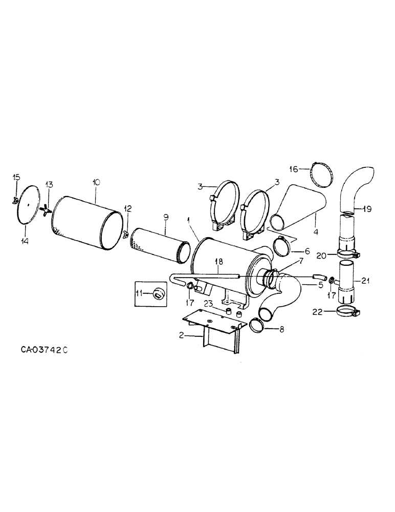 Схема запчастей Case IH 4366 - (12-03) - POWER, AIR CLEANER AND EXHAUST CONNECTIONS Power