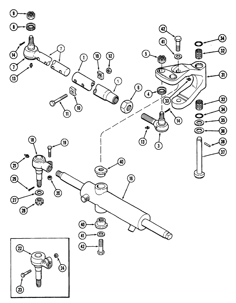 Схема запчастей Case IH 7230 - (5-030) - TIE RODS AND STEERING LINKAGE, 2-WHEEL DRIVE (05) - STEERING