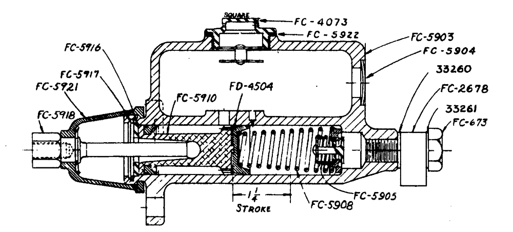 Схема запчастей Case IH LA-SERIES - (061) - PARTS FOR 3604AA MASTER CYLINDER (07) - BRAKES