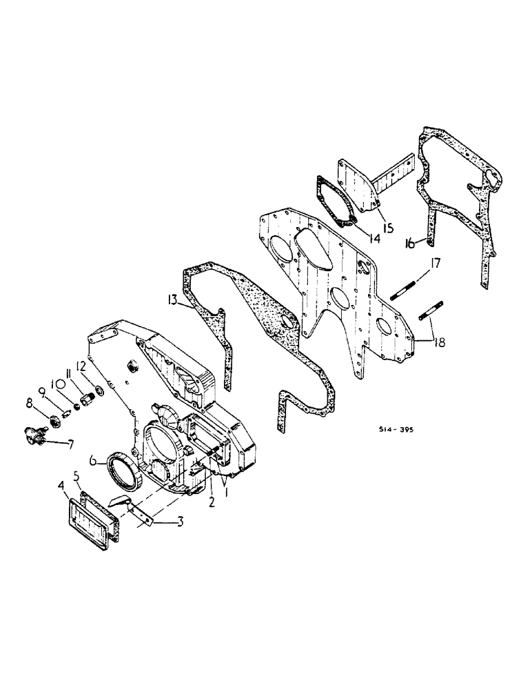 Схема запчастей Case IH 2400 - (12-37) - CRANKCASE FRONT COVER AND RELATED PARTS Power