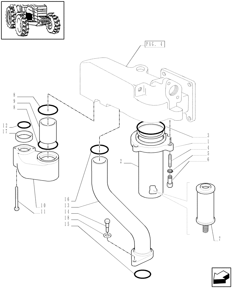 Схема запчастей Case IH PUMA 180 - (1.32.8[05]) - PUMPS FOR HYDRAULIC SYSTEM AND LIFT - PUMPS AND FILTER (03) - TRANSMISSION