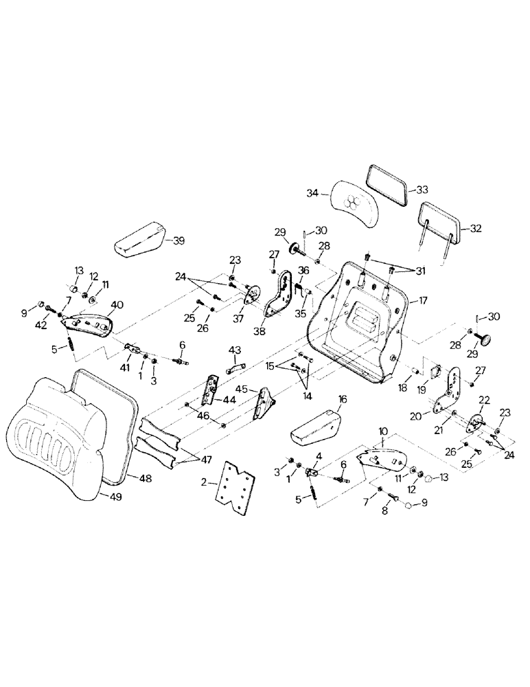 Схема запчастей Case IH STEIGER - (01-26) - SEAT ASSEMBLY, BACK CUSHION & ARMREST (10) - CAB