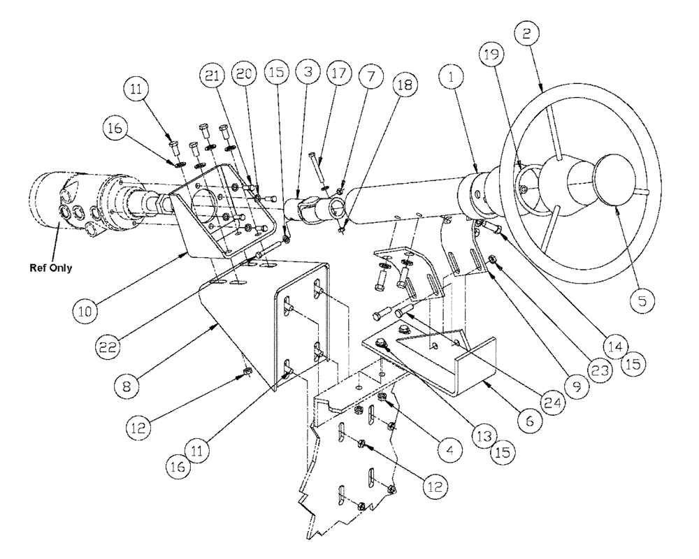 Схема запчастей Case IH FLX3300B - (01-005) - STEERING ASSEMBLY (10) - CAB