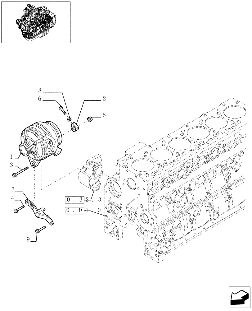 Схема запчастей Case IH F4GE0684C D600 - (0.40.0[01]) - ALTERNATOR (504010829-504073885) 