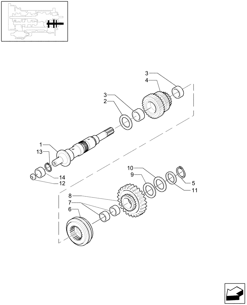 Схема запчастей Case IH MXU115 - (1.32.1/03[01]) - (VAR.129) 16X16 (SPS) GEARBOX - GEARBOX FORK AND ASSOCIATED PARTS (03) - TRANSMISSION