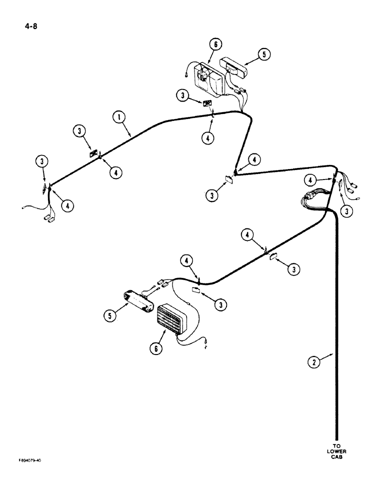 Схема запчастей Case IH 9180 - (4-08) - OVERHEAD CAB HARNESS, ROPS (04) - ELECTRICAL SYSTEMS