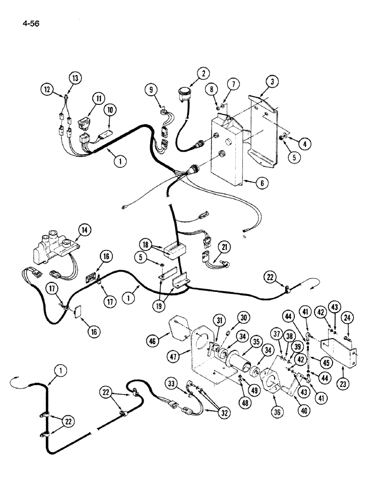 Схема запчастей Case IH 9280 - (4-56) - THREE POINT HITCH HARNESSES (04) - ELECTRICAL SYSTEMS