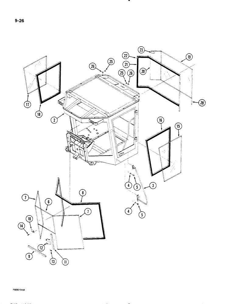 Схема запчастей Case IH STEIGER - (9-026) - CAB AND WINDOWS (09) - CHASSIS/ATTACHMENTS