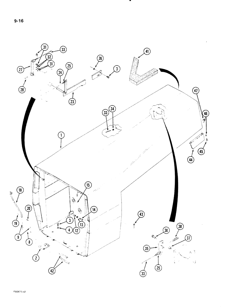 Схема запчастей Case IH STEIGER - (9-016) - HOOD (09) - CHASSIS/ATTACHMENTS