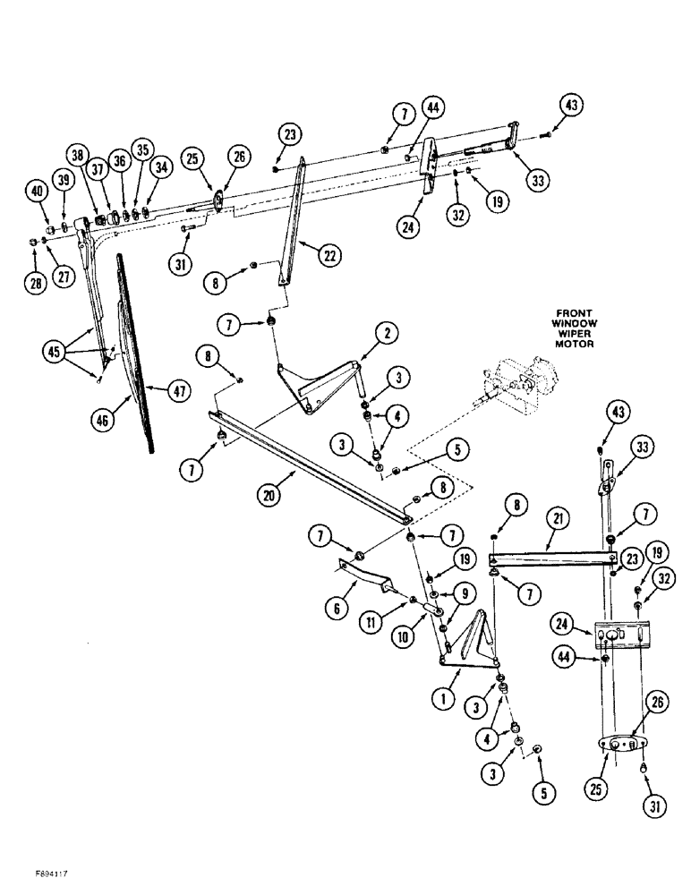 Схема запчастей Case IH 9380 - (4-60) - SIDE WINDOW WIPERS, IF EQUIPPED (04) - ELECTRICAL SYSTEMS