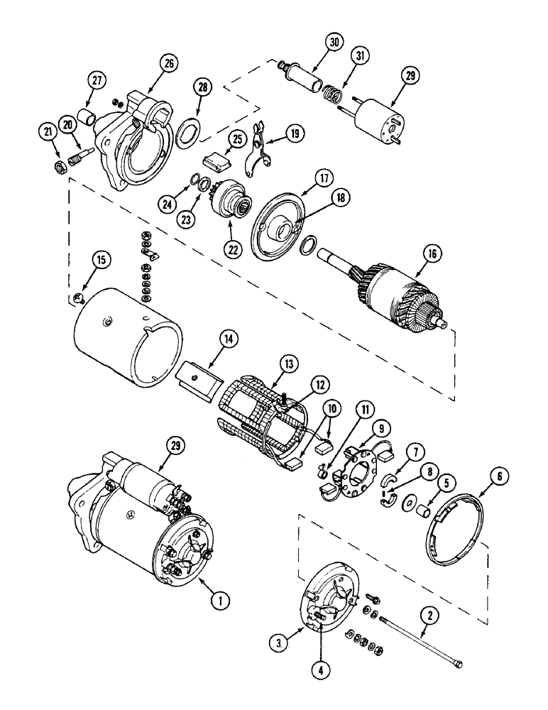 Схема запчастей Case IH 1594 - (4-64) - K308650 STARTER ASSEMBLY, P.I.N. 11219518 AND AFTER (04) - ELECTRICAL SYSTEMS