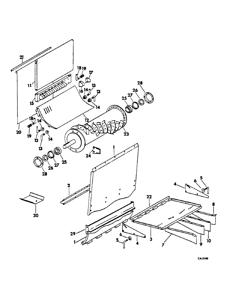 Схема запчастей Case IH 615 - (20-11) - SEPARATOR, STRAW CHOPPER, CUTTING PARTS, SERIAL NO. 2581 AND ABOVE Separation