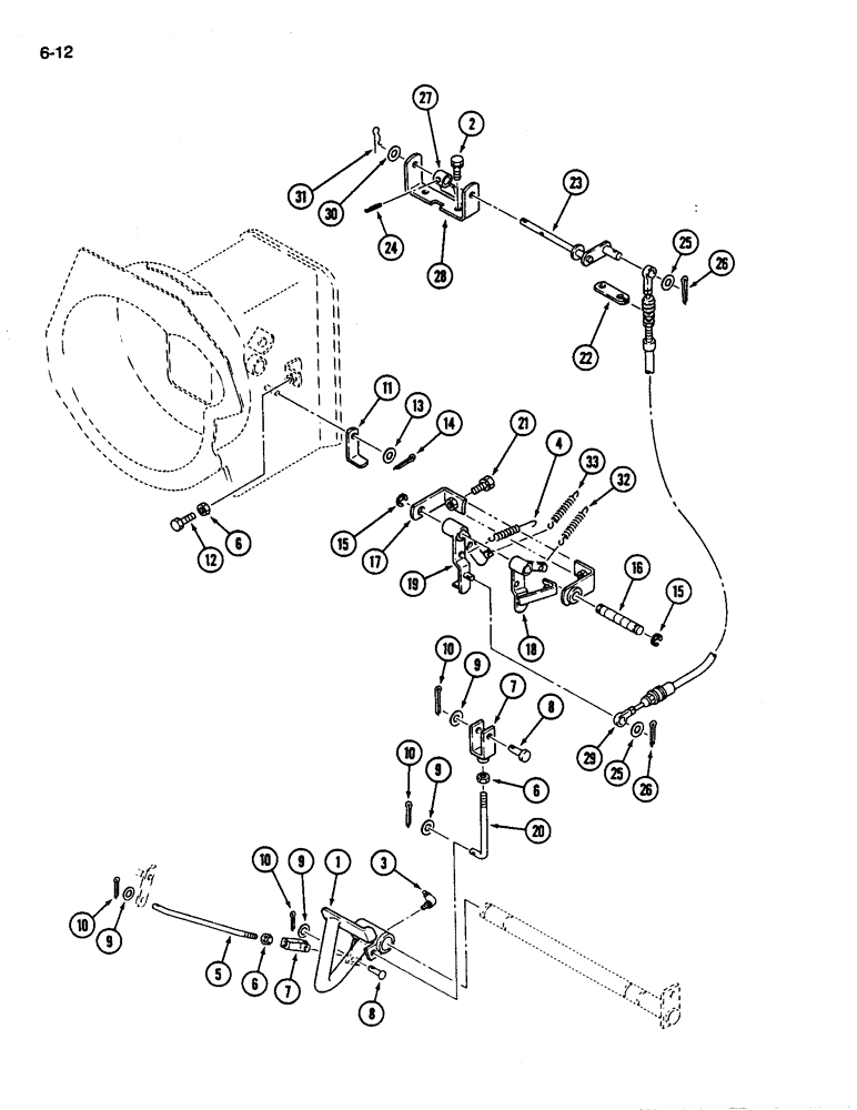 Схема запчастей Case IH 245 - (6-12) - INCHING PEDAL, SYNCHROMESH TRANSMISSION (06) - POWER TRAIN