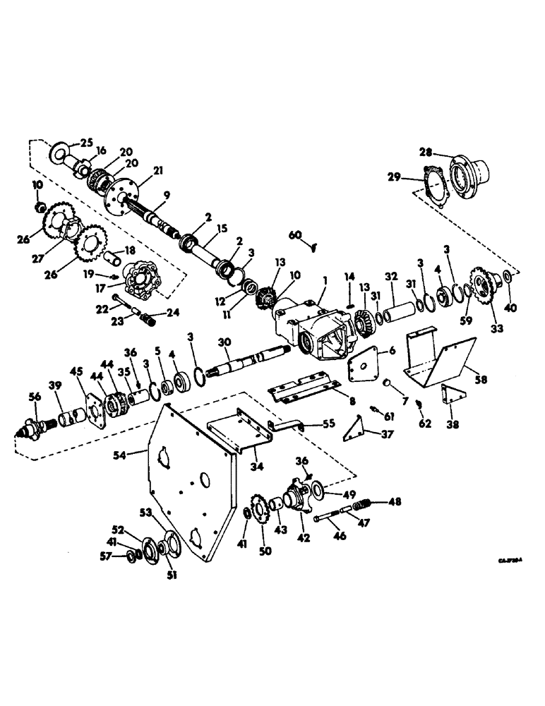 Схема запчастей Case IH 782 - (P-14) - MAIN DRIVE GEAR CASE, SERIAL NO. 513 AND ABOVE (58) - ATTACHMENTS/HEADERS