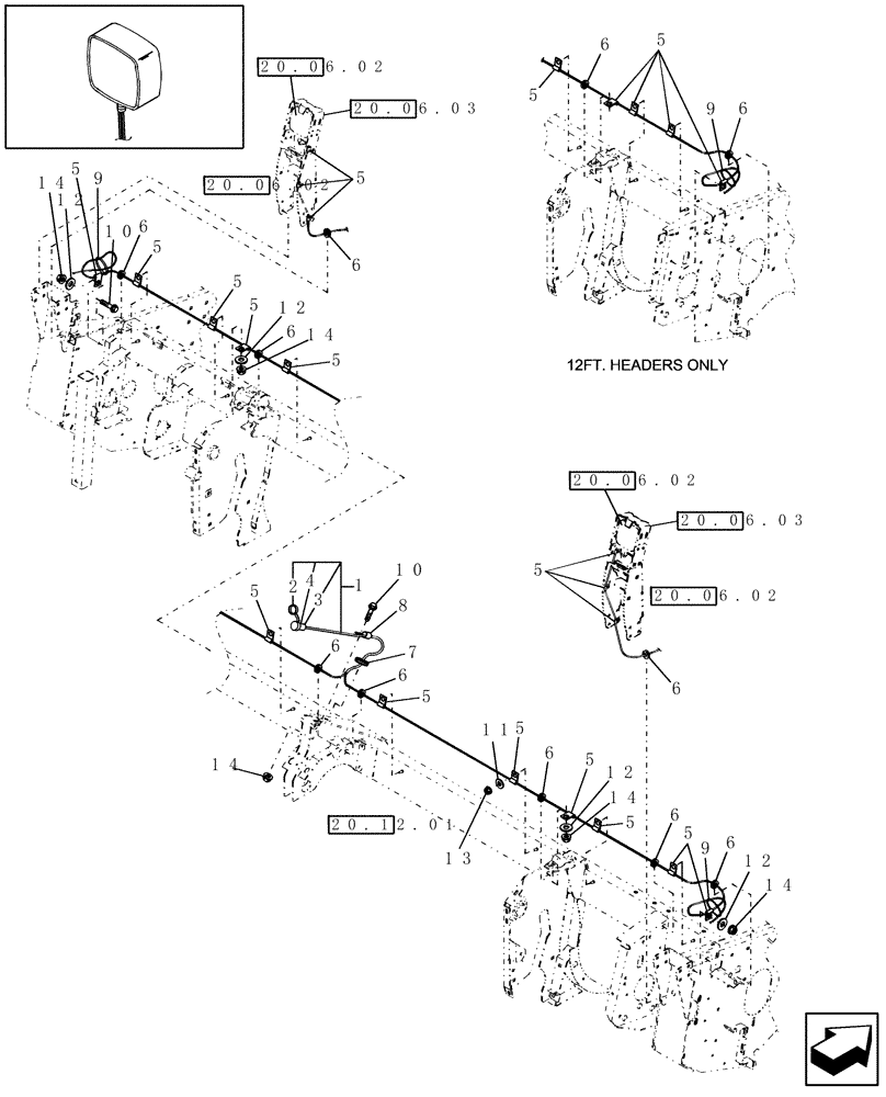 Схема запчастей Case IH HSX142 - (20.06.01) - ELECTRICAL, HARNESS (55) - ELECTRICAL SYSTEMS