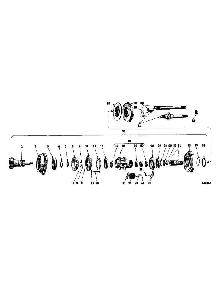 Схема запчастей Case IH 340 - (130) - REAR FRAME AND DRIVING MECHANISMS, TORQUE AMPLIFIER Rear Frame & Driving Mechanisms