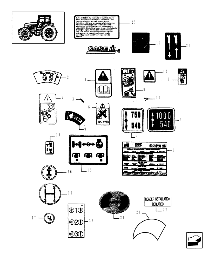 Схема запчастей Case IH JX85 - (1.98.0) - DECALS (13) - DECALS