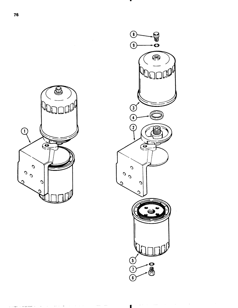 Схема запчастей Case IH 1845B - (076) - FUEL FILTER, 188 DIESEL ENGINE (03) - FUEL SYSTEM