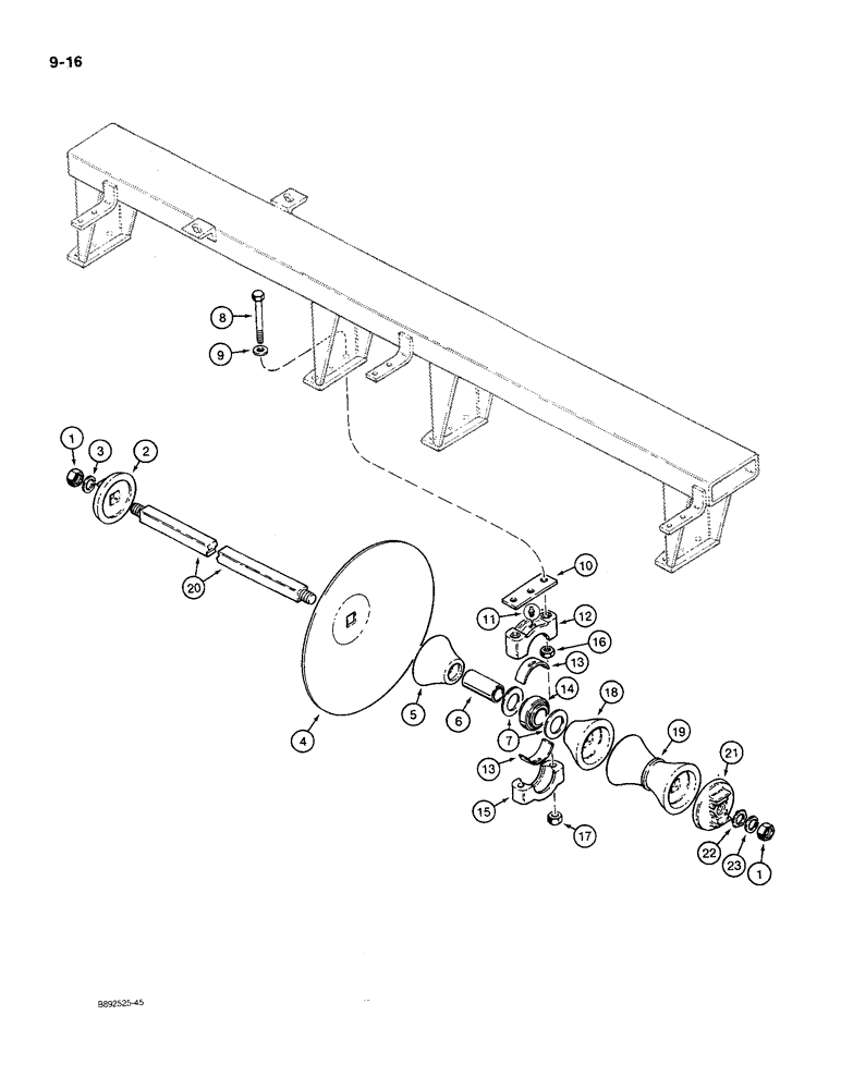 Схема запчастей Case IH 780 - (9-16) - DISKS AND BEARINGS, DISK HARROWS WITH PADDLE TYPE SCRAPERS (09) - CHASSIS/ATTACHMENTS