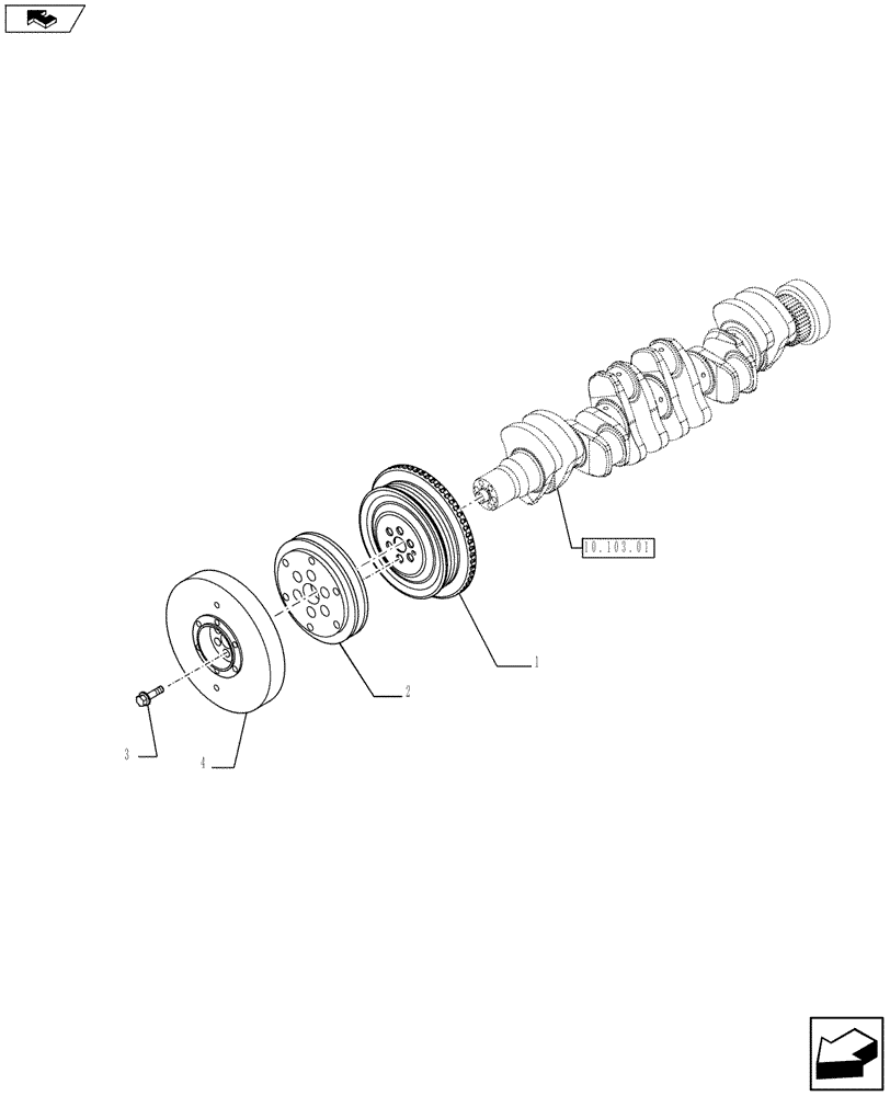 Схема запчастей Case IH F4GE9684D J604 - (10.110.01) - PULLEY - CRANKSHAFT (10) - ENGINE