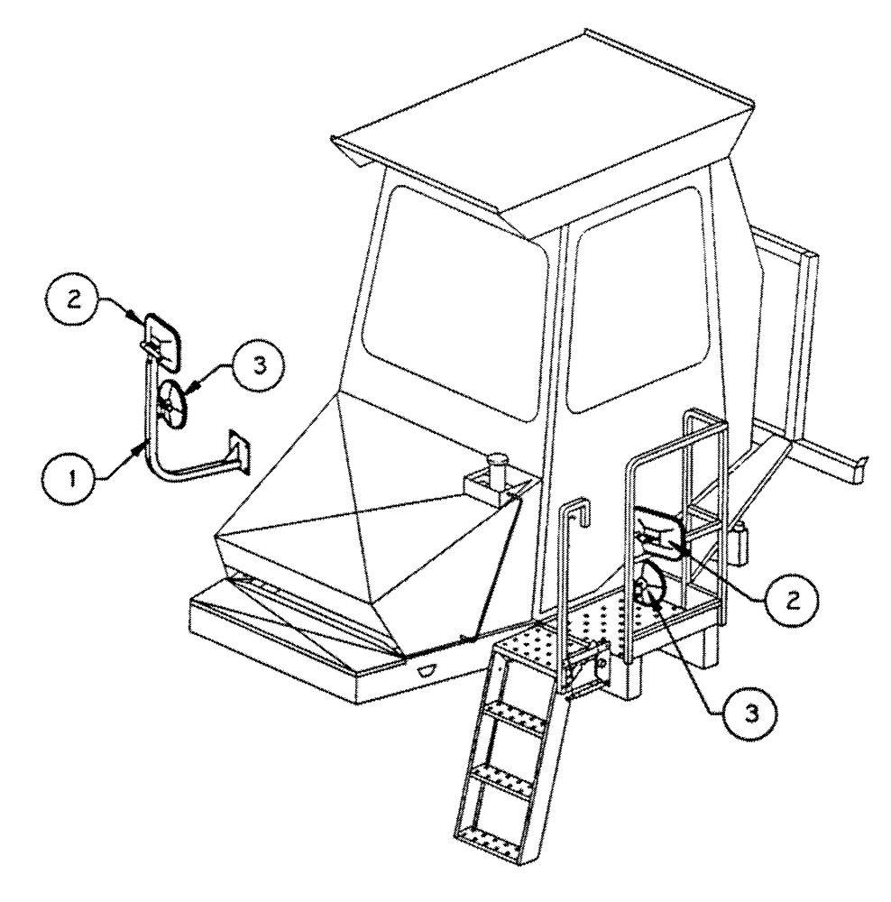 Схема запчастей Case IH PATRIOT NT - (01-001) - MIRROR ASSEMBLY Cab Interior