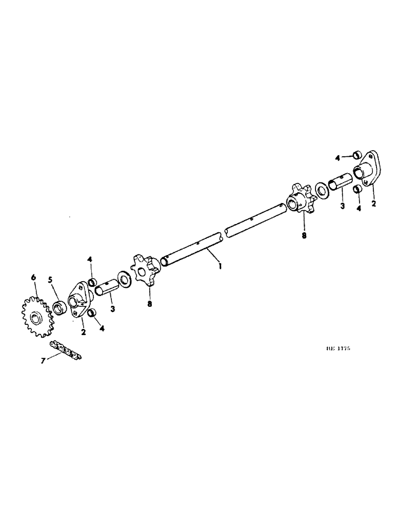 Схема запчастей Case IH 570 - (B-45) - BUNK FEED CONVEYOR SHAFT (00) - COMPLETE MACHINE