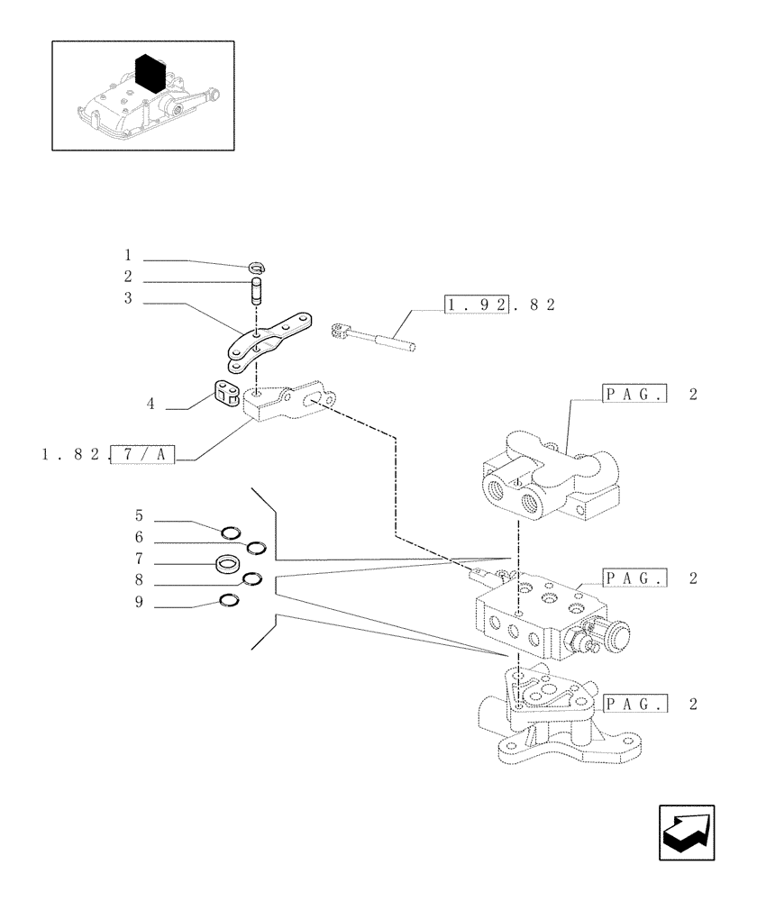 Схема запчастей Case IH JX1060C - (1.82.7[03]) - SIMPLE DOUBLE EFFECT DISTRIBUTOR - C5484 (07) - HYDRAULIC SYSTEM