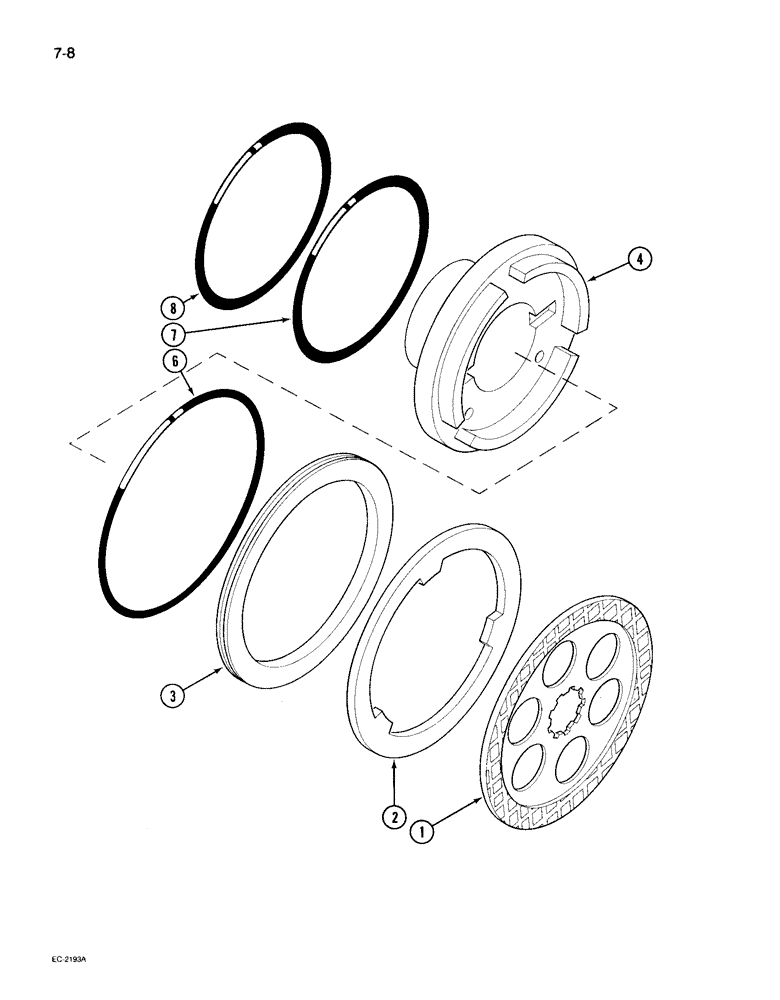 Схема запчастей Case IH 495 - (7-008) - DIFFERENTIAL BRAKES (07) - BRAKES