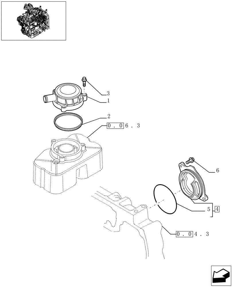 Схема запчастей Case IH JX1080U - (0.04.5) - BREATHER - ENGINE (01) - ENGINE