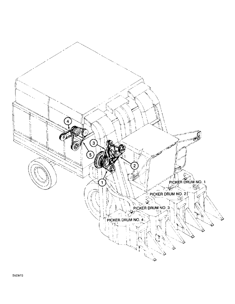 Схема запчастей Case IH 2022 - (1-26) - PICTORIAL INDEX, BELTS AND PICKER DRUM IDENTIFICATION (00) - PICTORIAL INDEX