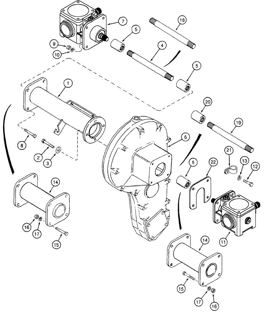 Схема запчастей Case IH 2555 - (09A-03) - DRUM DRIVE - GEARBOX COUPLERS AND SUPPORT (13) - PICKING SYSTEM