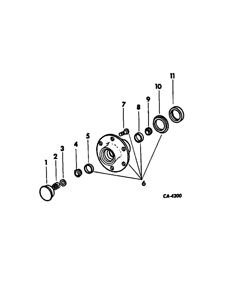 Схема запчастей Case IH 2500 - (14-09[1]) - SUSPENSION, FRONT WHEEL HUB, BEARINGS AND CAP, INTL 574 ROW CROP AND 2500 SERIES A W/ STRAIGHT AXLE Suspension