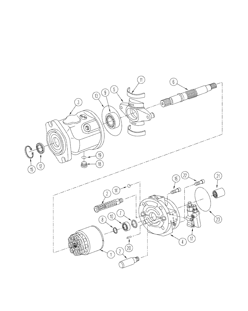 Схема запчастей Case IH STX325 - (08-24) - PISTON PUMP ASSY STANDARD HYDRAULICS (08) - HYDRAULICS