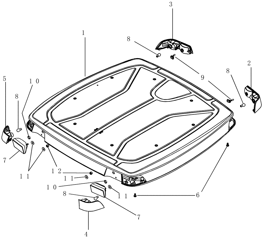 Схема запчастей Case IH MAGNUM 245 - (04-35) - LAMPS - CAB ROOF (04) - ELECTRICAL SYSTEMS