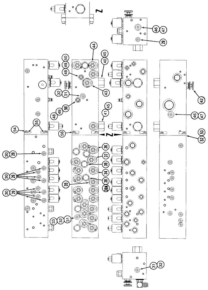 Схема запчастей Case IH 420 - (08-18) - HYDRAULIC MANIFOLD VALVE - UNITS WITH ROCKSHAFT KICKBACK (07) - HYDRAULICS