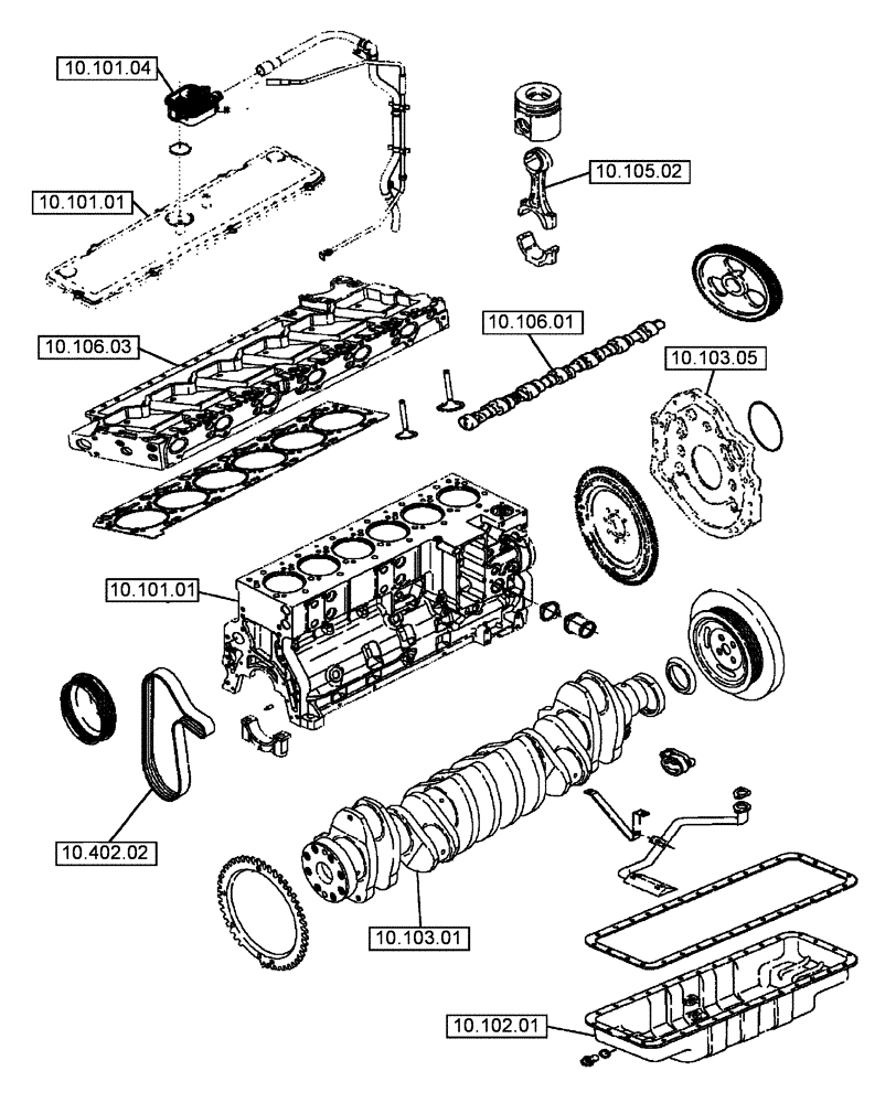 Схема запчастей Case IH 2588 - (00.000.10[01]) - PICTORIAL INDEX - ENGINE (00) - GENERAL & PICTORIAL INDEX