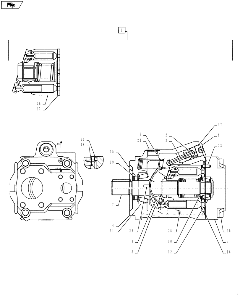 Схема запчастей Case IH 810 - (35.220.04) - PRESSURE COMPENSATED PUMP, 60CC (35) - HYDRAULIC SYSTEMS