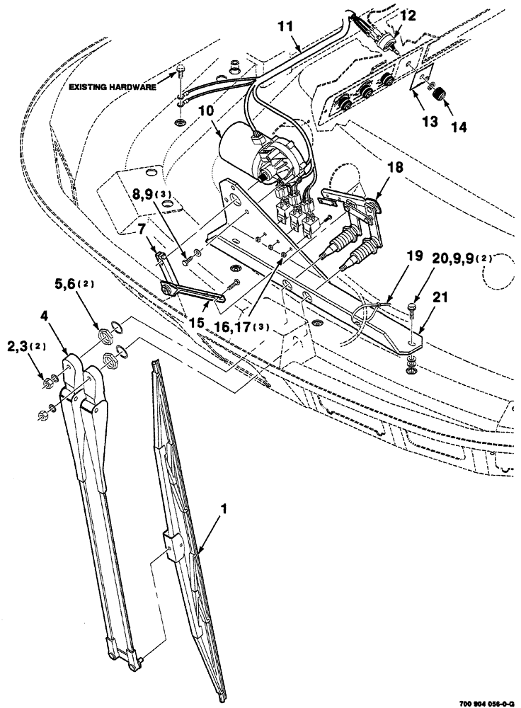 Схема запчастей Case IH 8870 - (09-10) - WINDSHIELD-WIPER KIT (55) - ELECTRICAL SYSTEMS