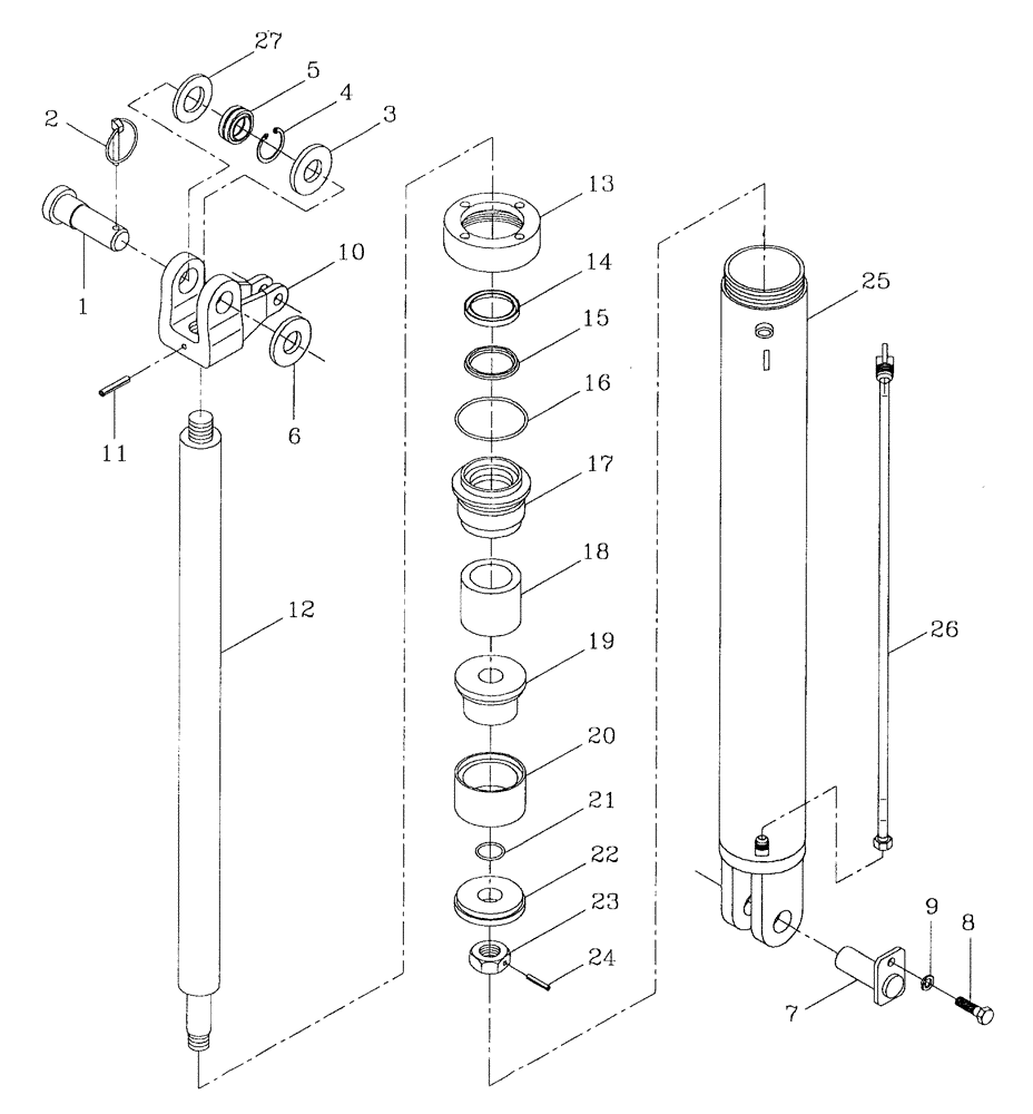 Схема запчастей Case IH 7700 - (B02[11]) - HYDRAULIC CYLINDER {BASECUTTER LIFT} Hydraulic Components & Circuits