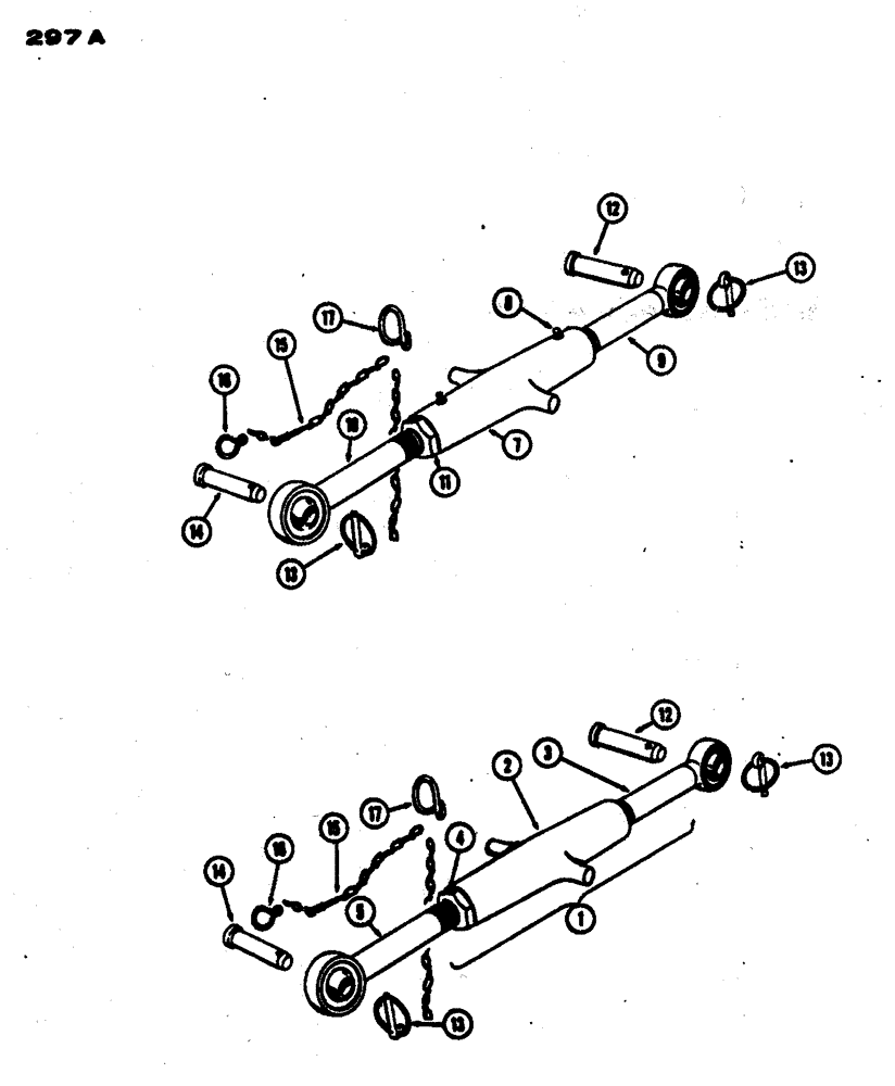 Схема запчастей Case IH 530 - (297A) - THIRD POINT ADJUSTING LINK, AND WITH COARSE THREAD, DRAFT-O-MATIC TRACTOR, PRIOR TO S/N 8262800 (06) - POWER TRAIN